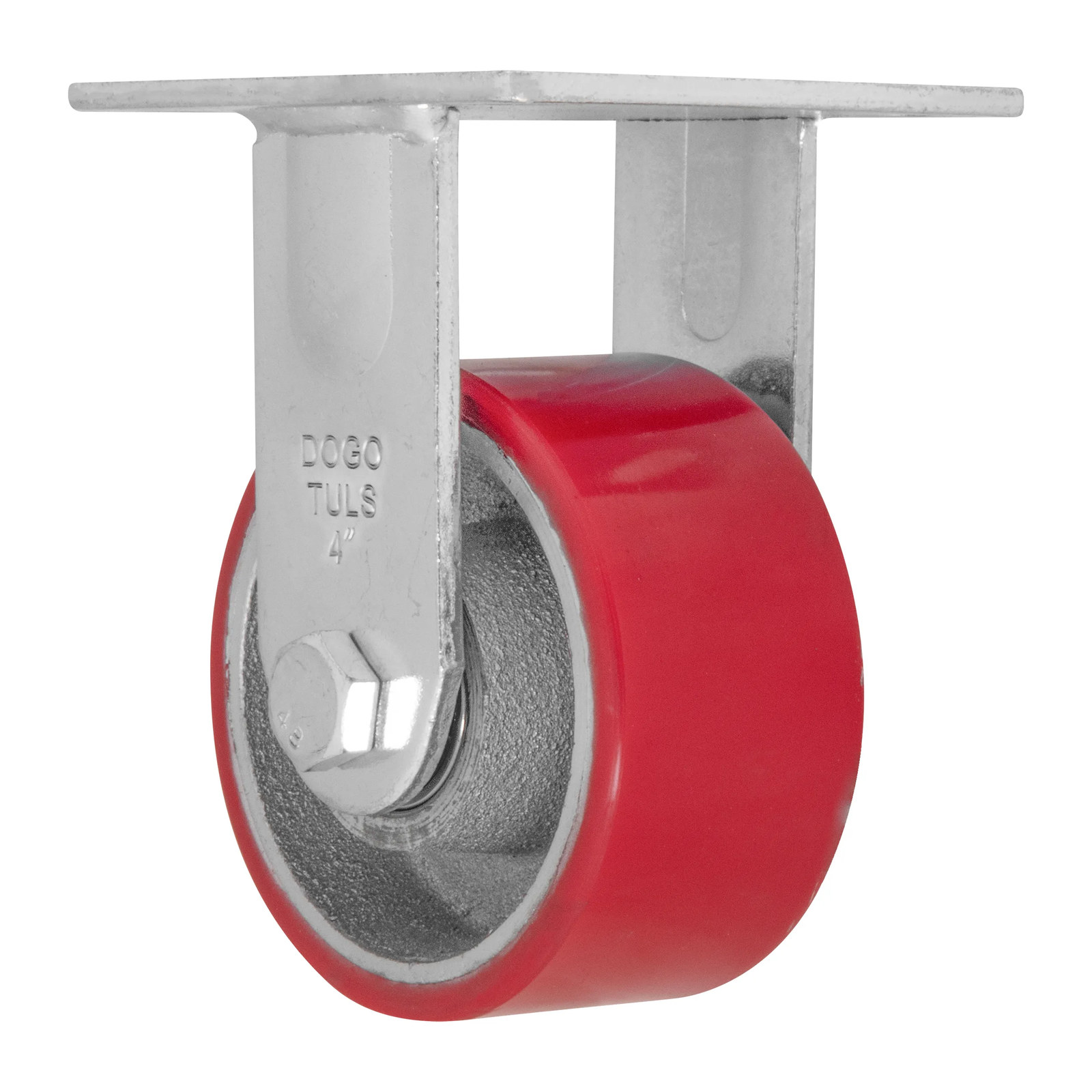 RODAJA FIERRO PU ROJO FIJA 4" - Imagen 3