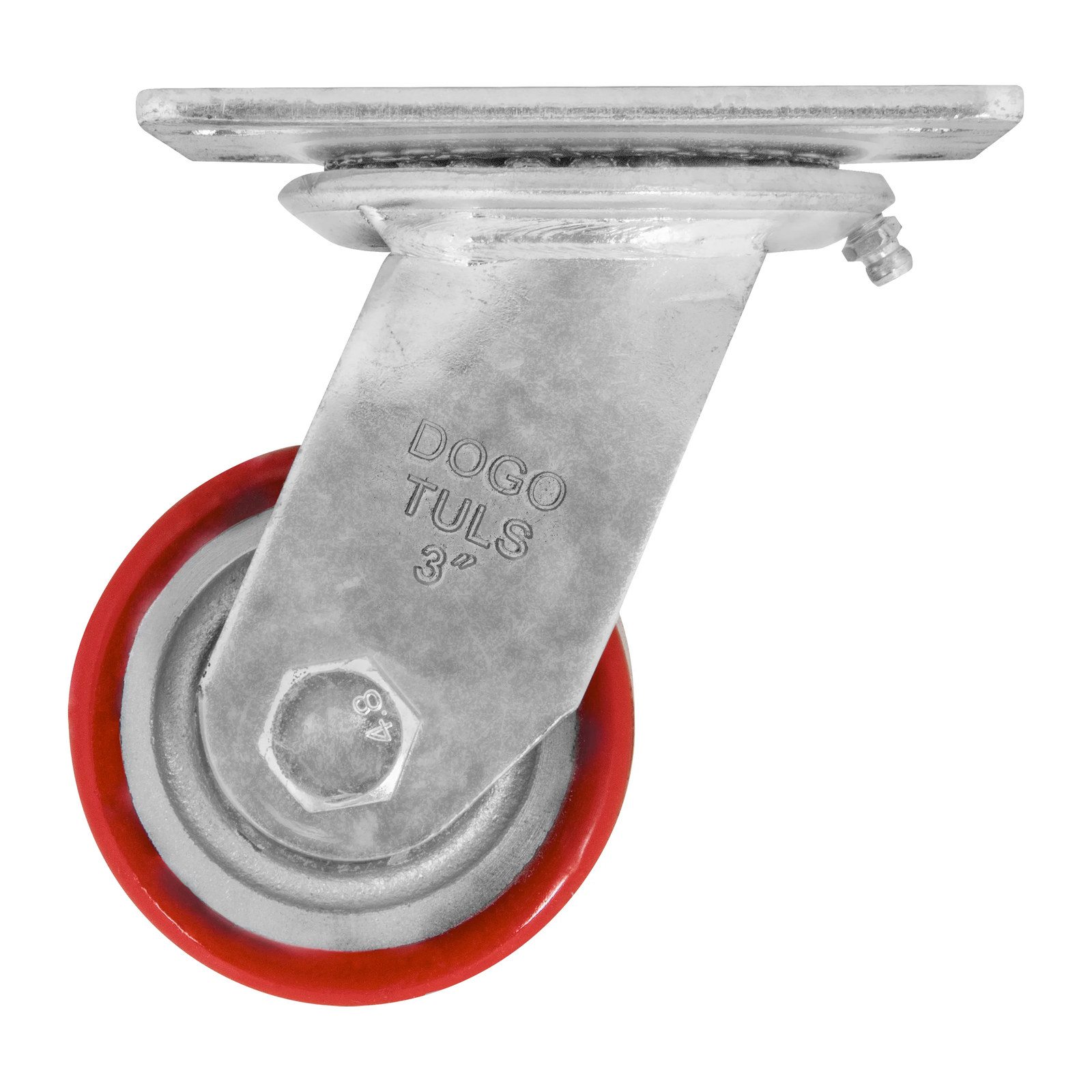 RODAJA FIERRO PU ROJO GIRATORIA 3" - Imagen 2
