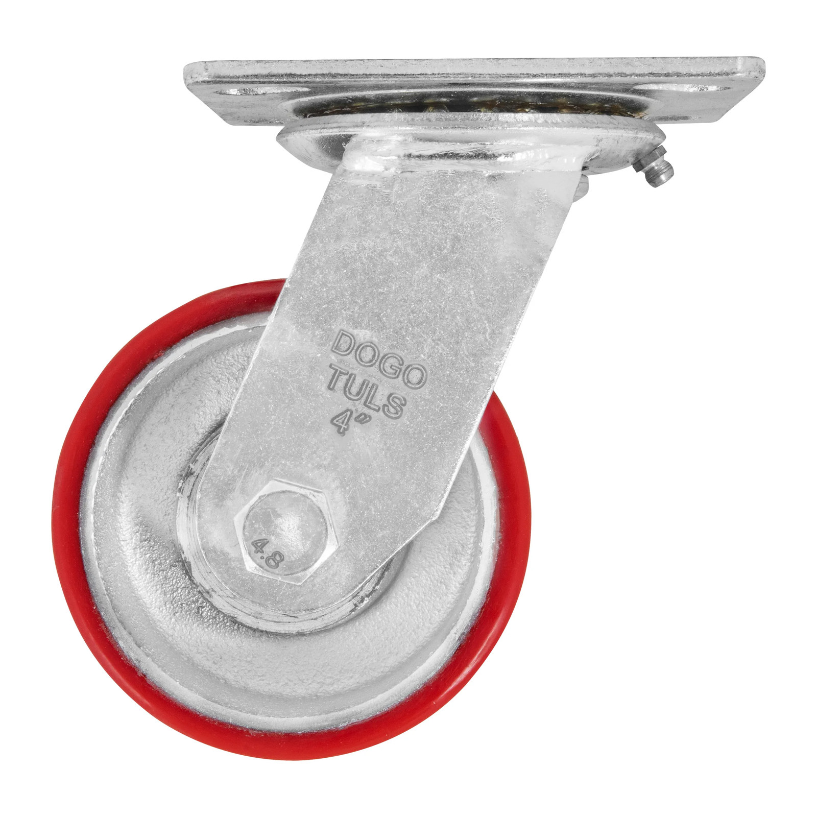 RODAJA FIERRO PU ROJO GIRATORIA 4" - Imagen 2