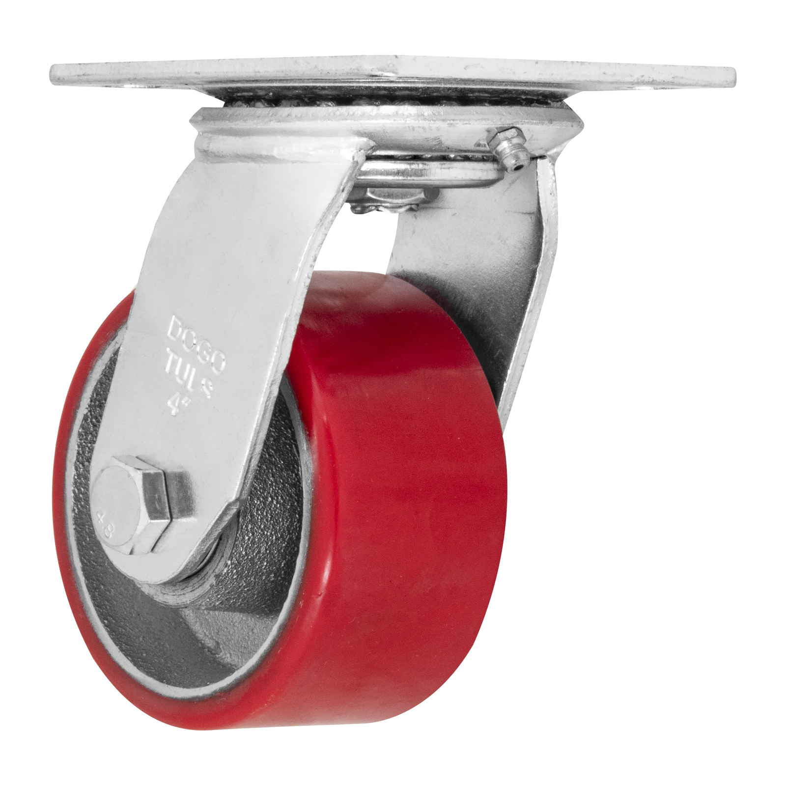 RODAJA FIERRO PU ROJO GIRATORIA 4" - Imagen 3