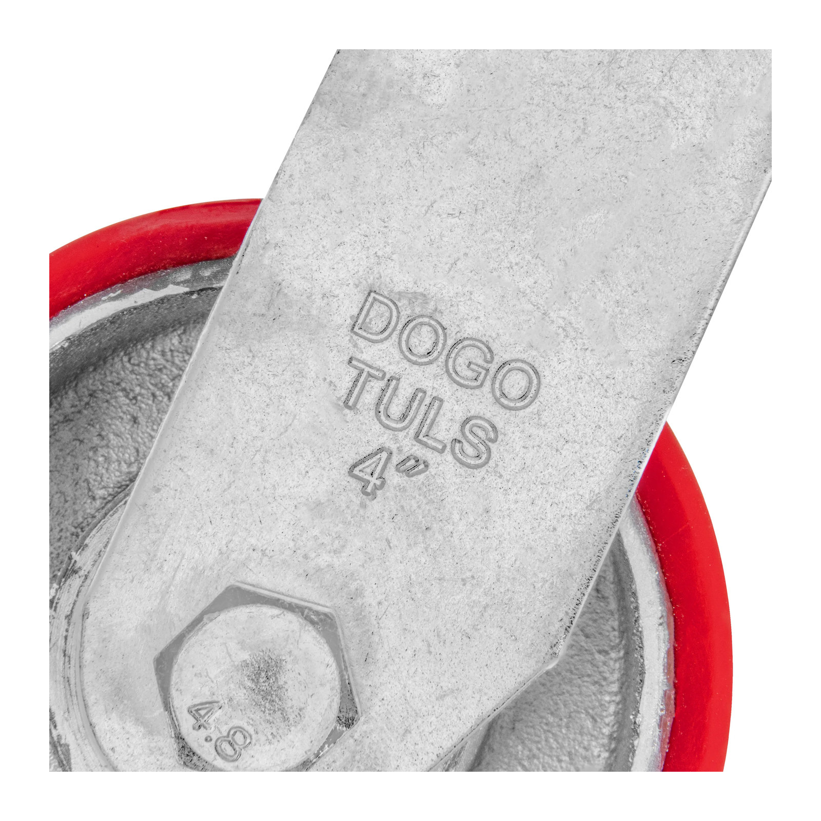 RODAJA FIERRO PU ROJO GIRATORIA 4" - Imagen 4