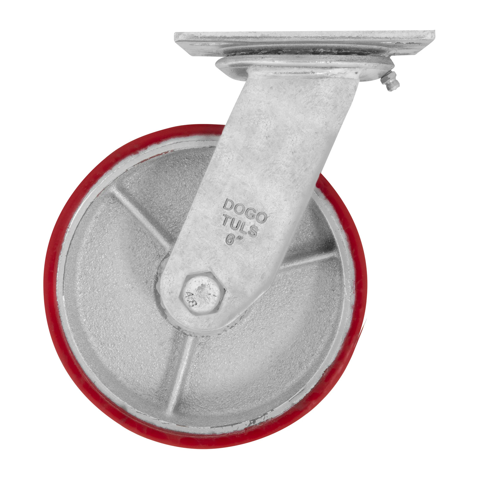 RODAJA FIERRO PU ROJO GIRATORIA 6" - Imagen 2
