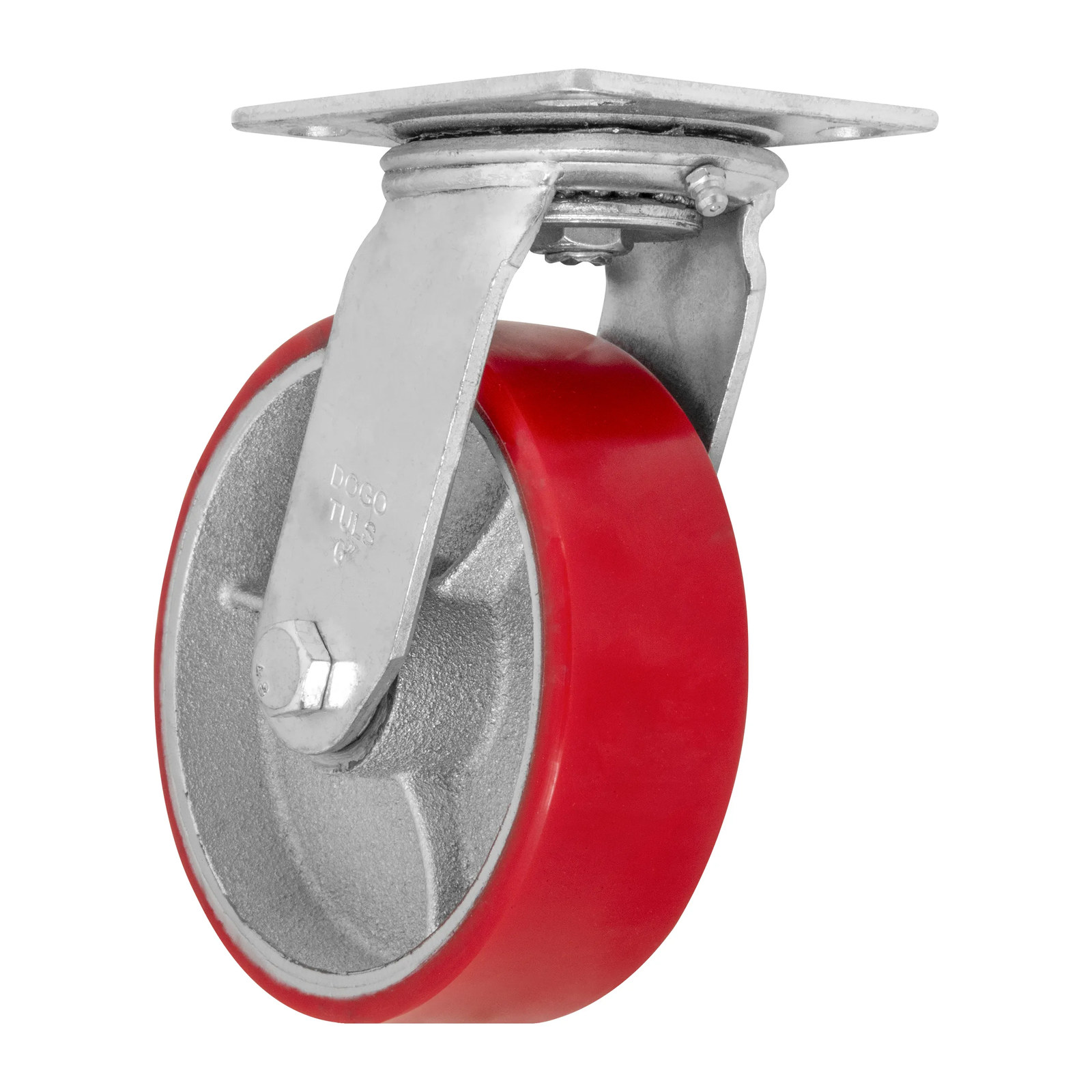 RODAJA FIERRO PU ROJO GIRATORIA 6" - Imagen 3