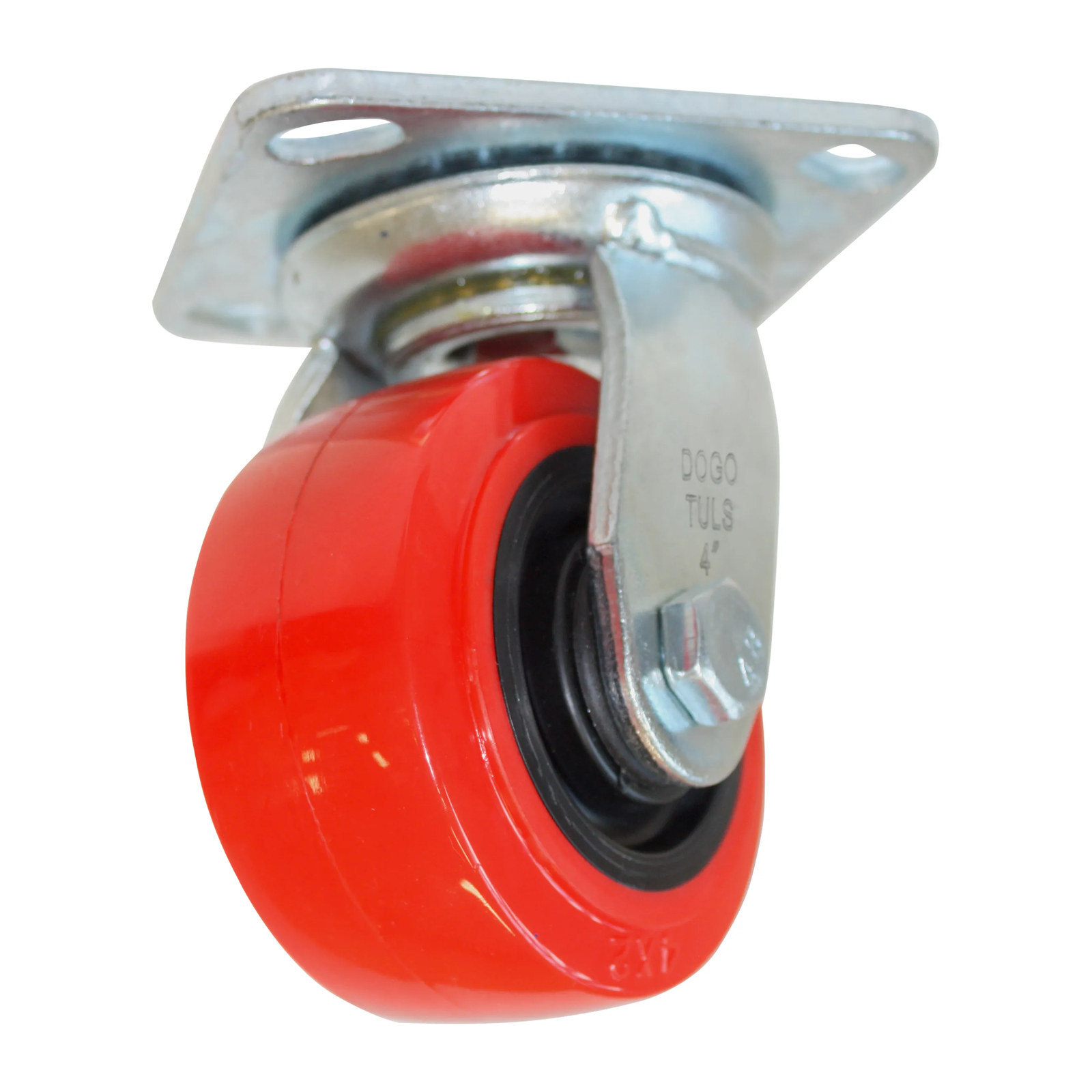 RODAJA PP NEGRO Y PU ROJO GIRATORIA 4"