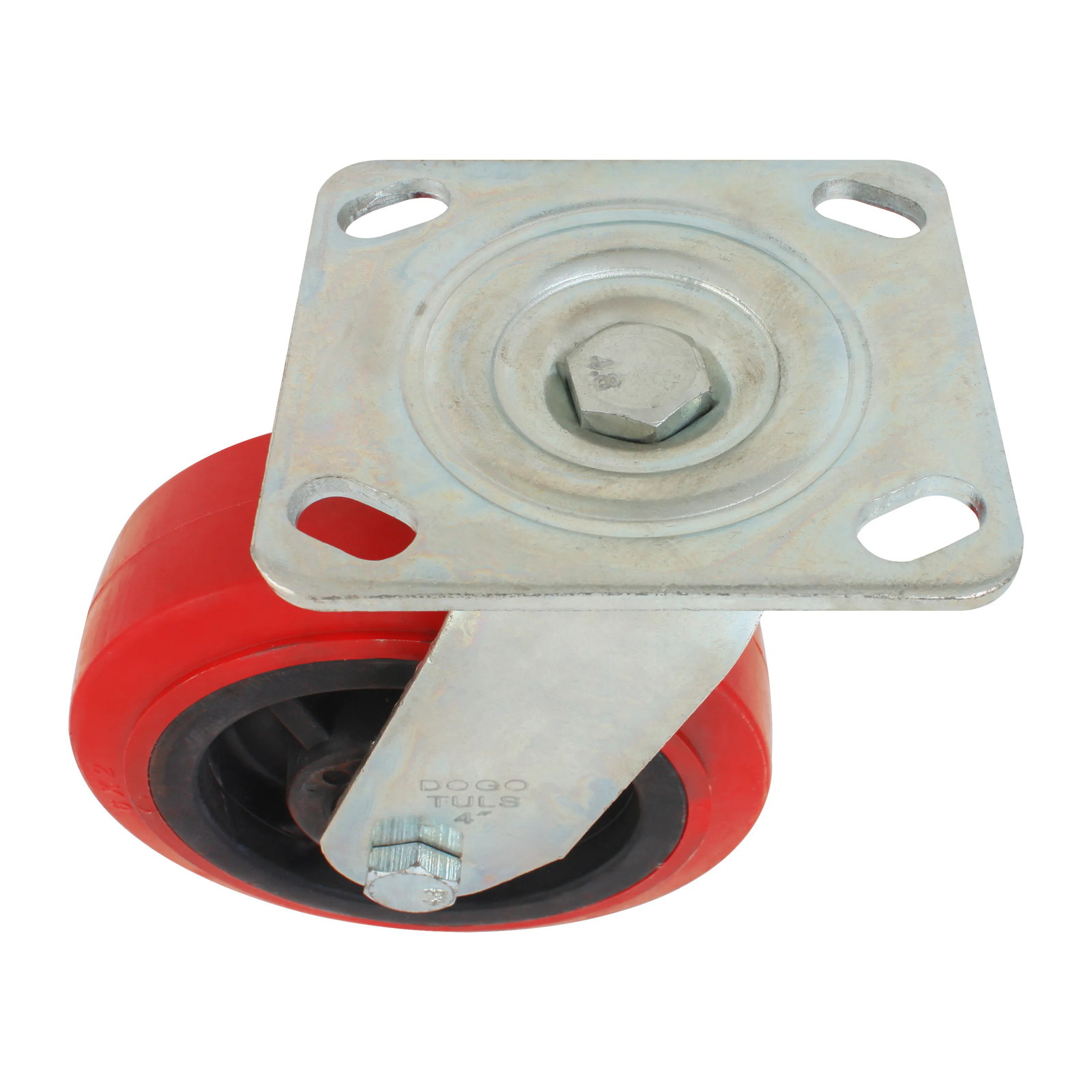 RODAJA PP NEGRO Y PU ROJO GIRATORIA 4" - Imagen 2