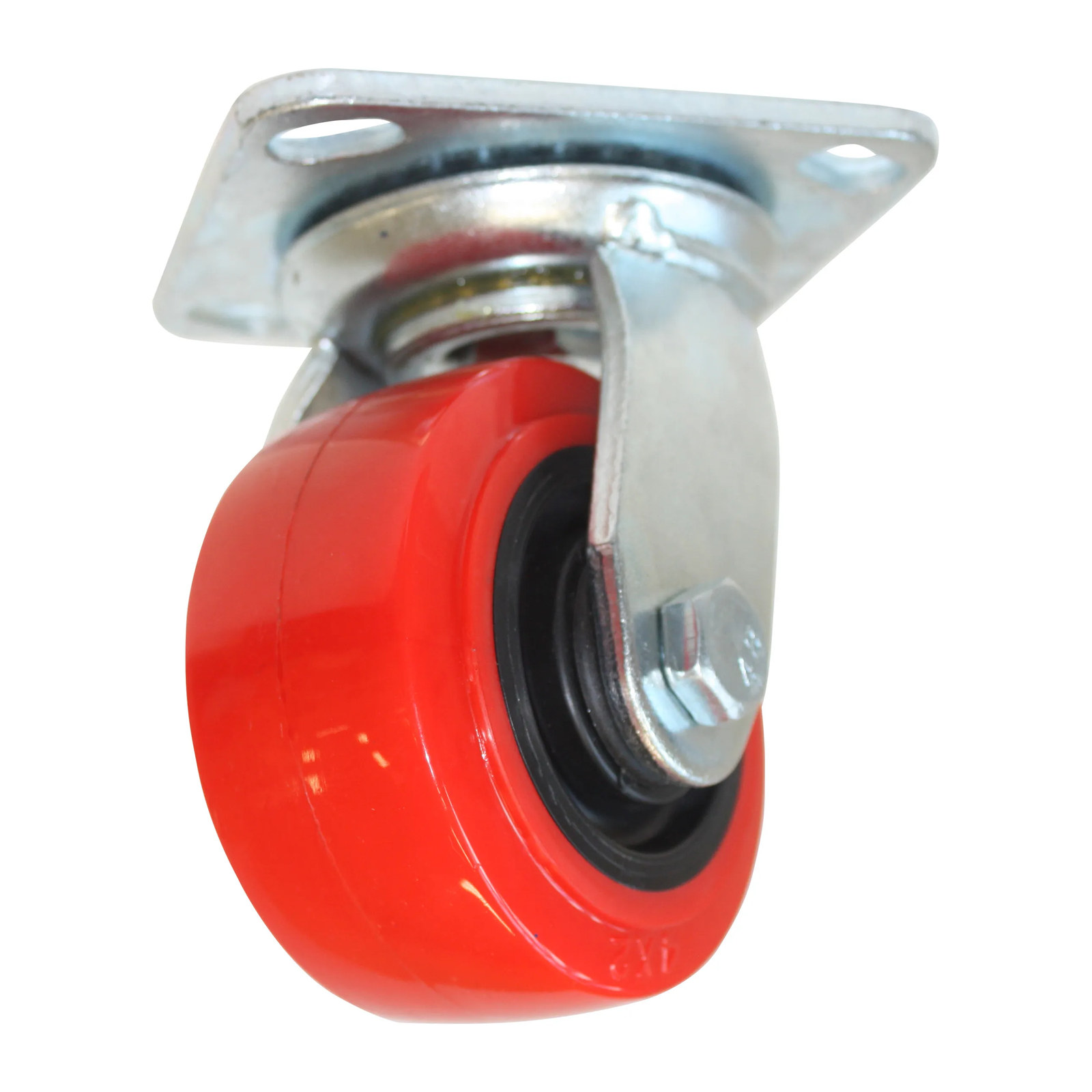 RODAJA PP NEGRO Y PU ROJO GIRATORIA 6"