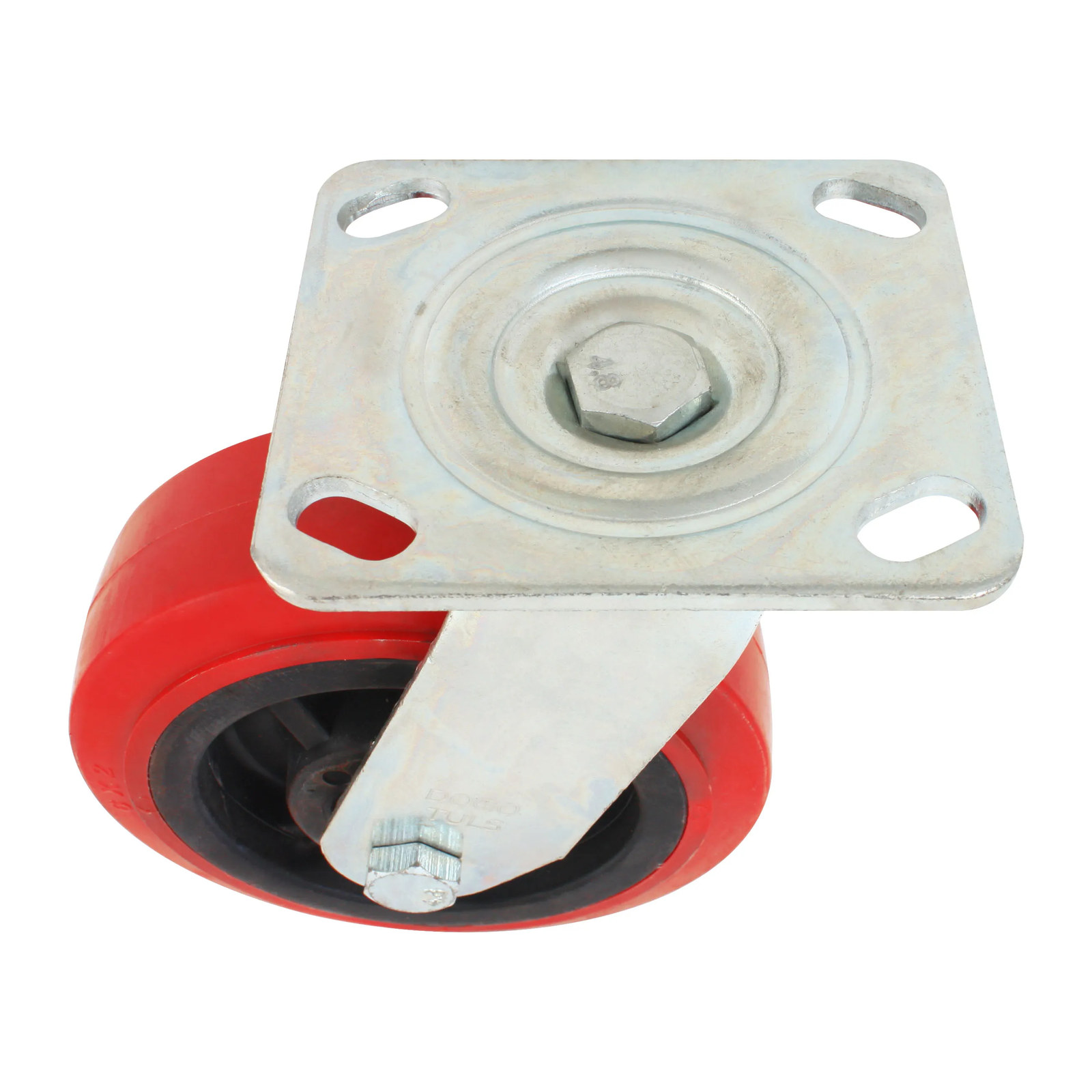 RODAJA PP NEGRO Y PU ROJO GIRATORIA 6" - Imagen 2