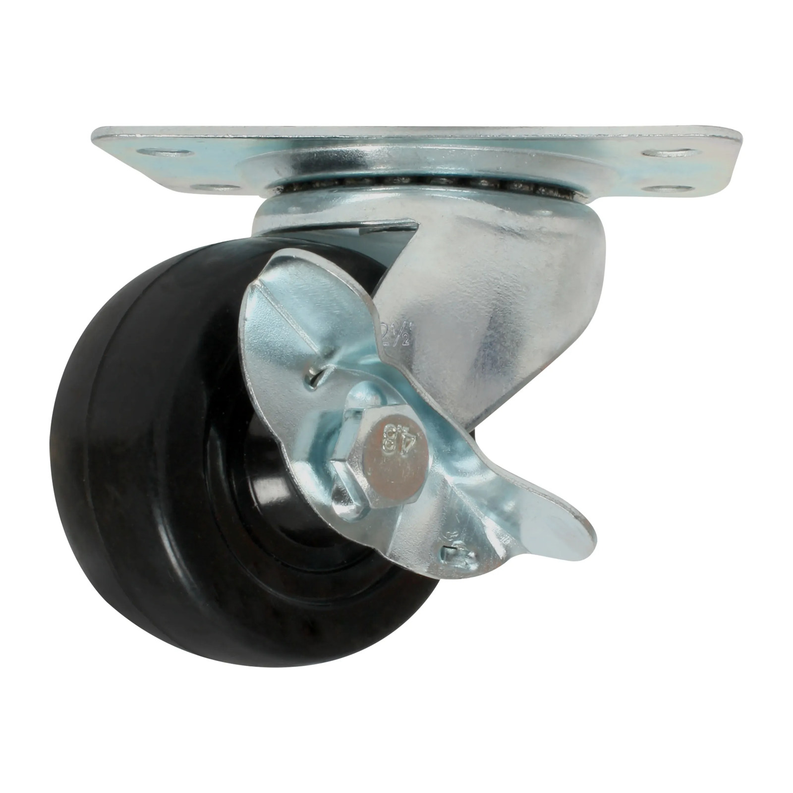RODAJA HULE NEGRO BUJE GIRATORIA Y FRENO 2 1/2"