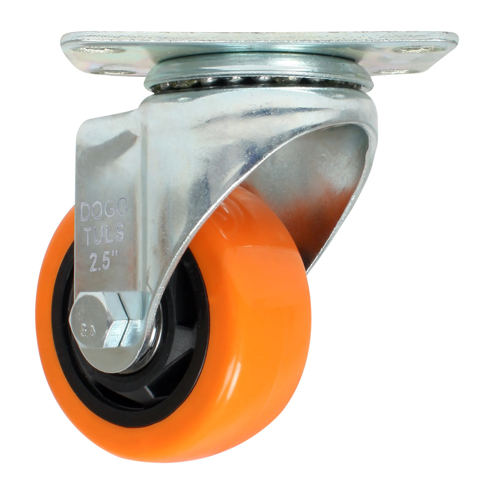RODAJA PVC NARANJA GIRATORIA 2 1/2" - Imagen 2