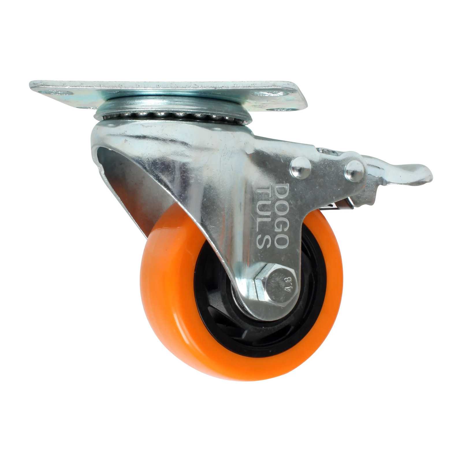 RODAJA PVC NARANJA GIRATORIA Y FRENO 3"