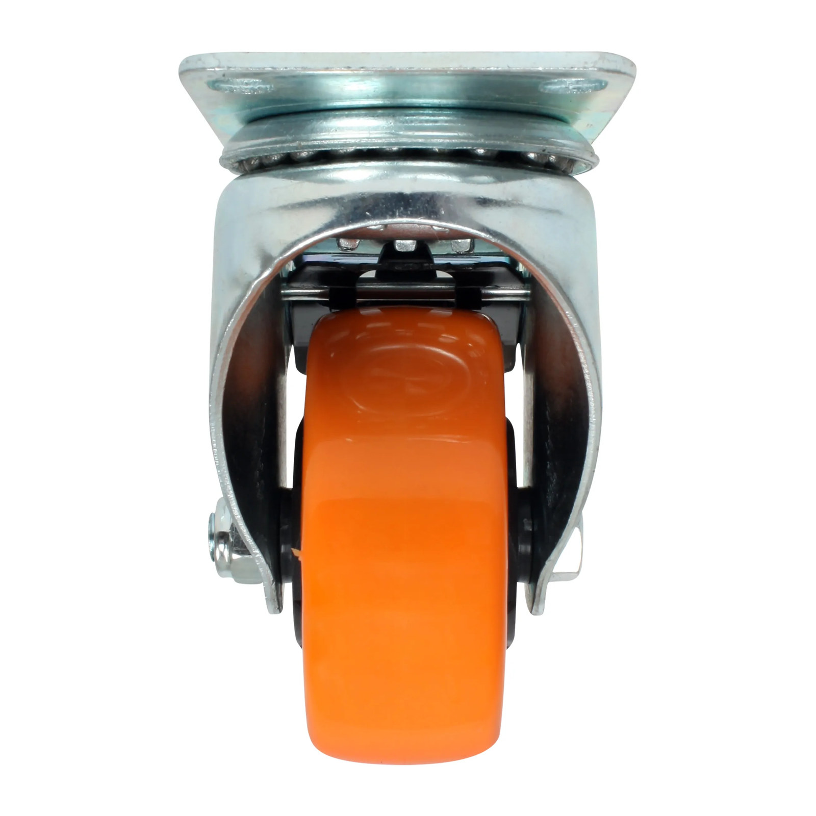RODAJA PVC NARANJA GIRATORIA Y FRENO 4" - Imagen 3