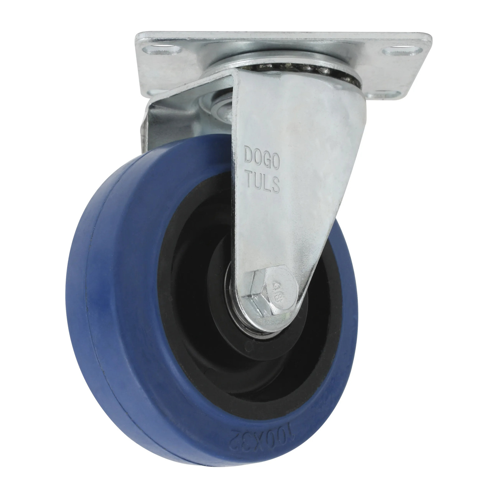 RODAJA GOMA ELASTICA AZUL GIRATORIA 4"