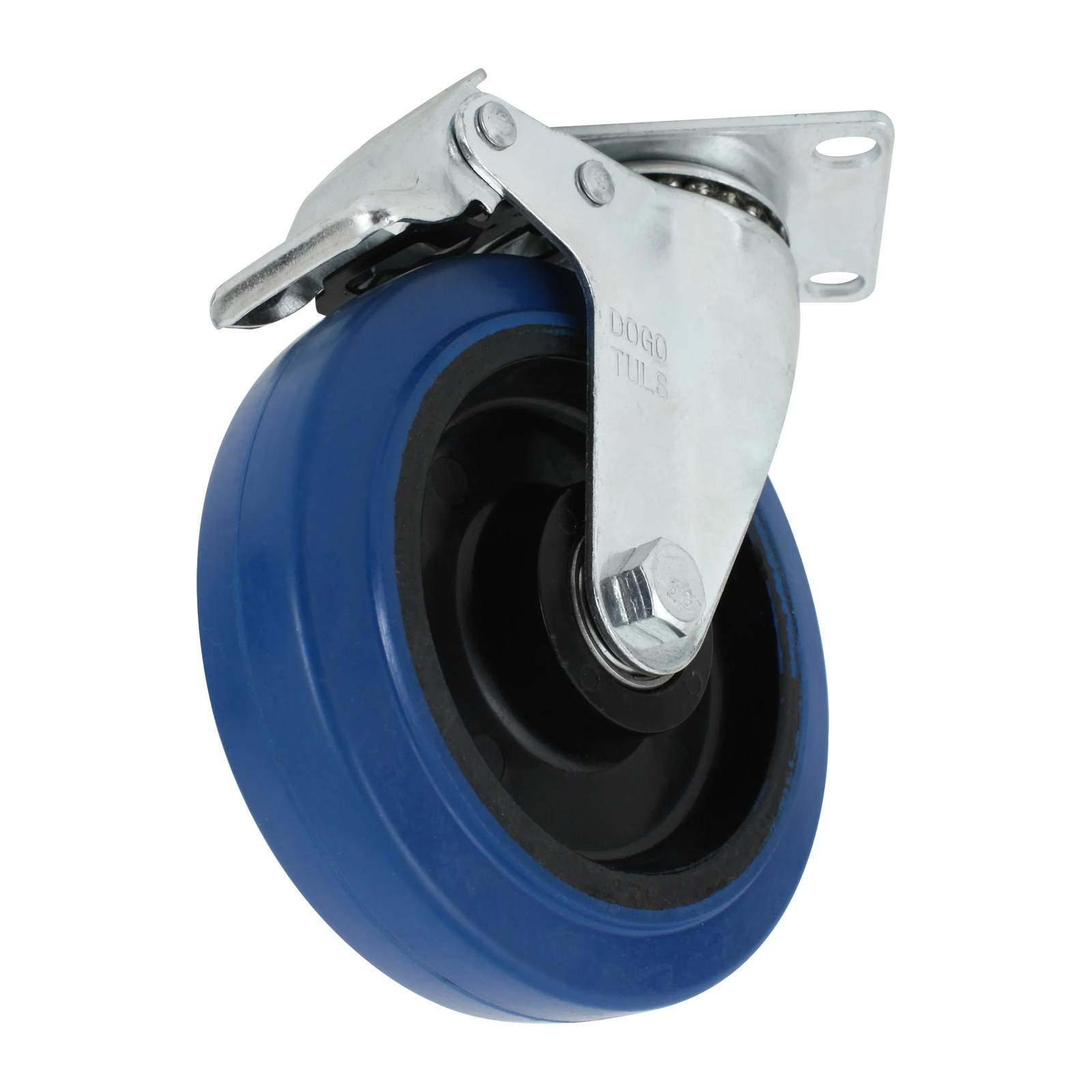 RODAJA GOMA ELASTICA AZUL GIRATORIA Y FRENO 5" - Imagen 2