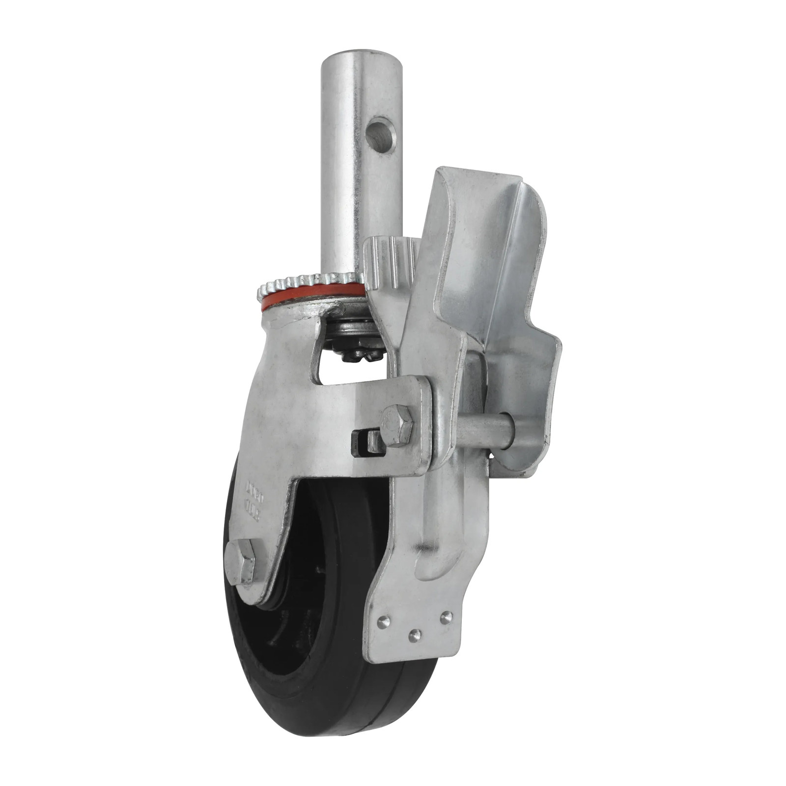 RODAJA PARA ANDAMIO HULE Y FIERRO GIRATORIA CON FRENO 6" - Imagen 2
