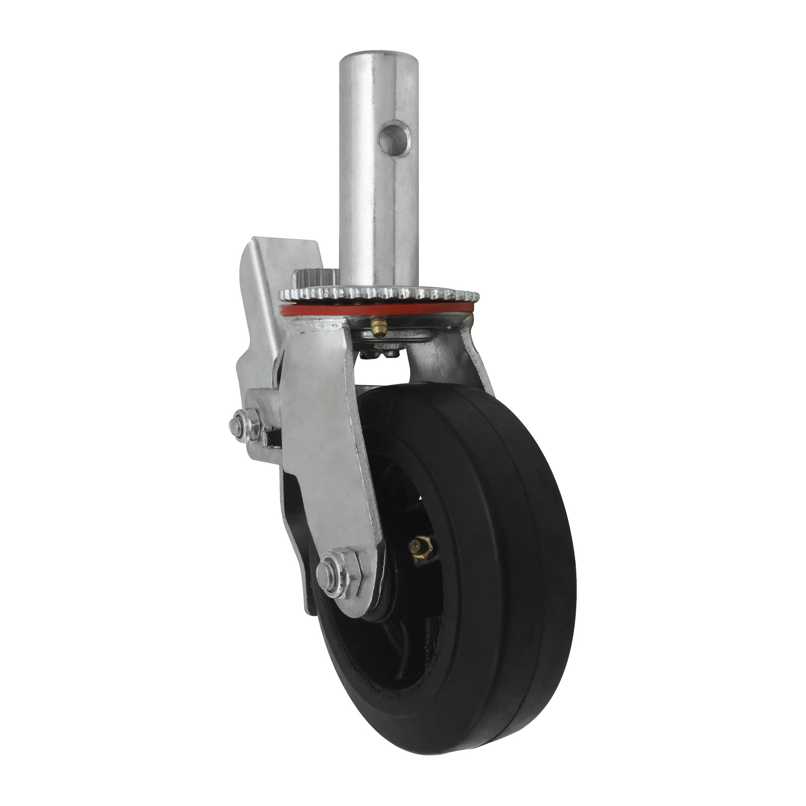RODAJA PARA ANDAMIO HULE Y FIERRO GIRATORIA CON FRENO 6" - Imagen 3