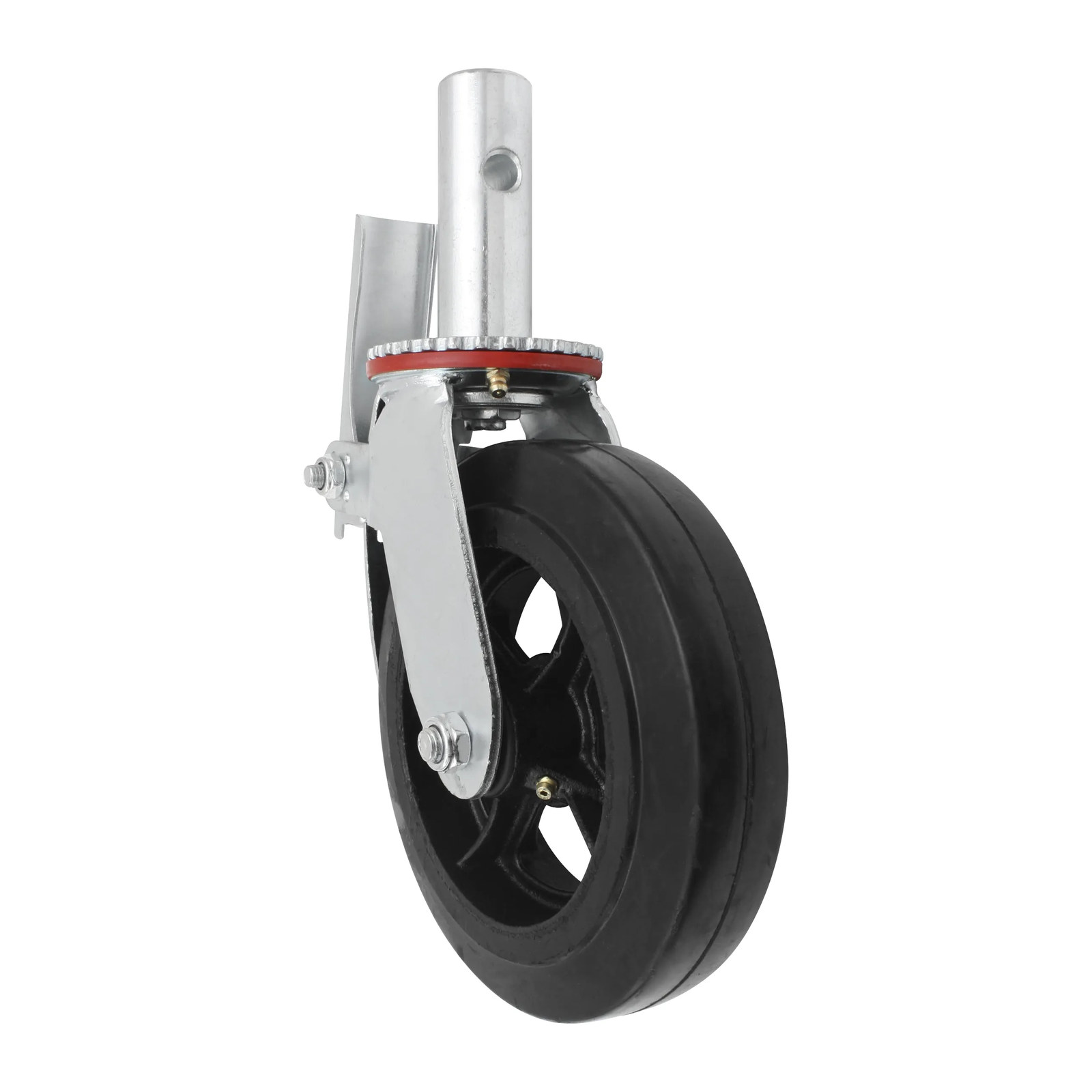 RODAJA PARA ANDAMIO HULE Y FIERRO GIRATORIA CON FRENO 8" - Imagen 3