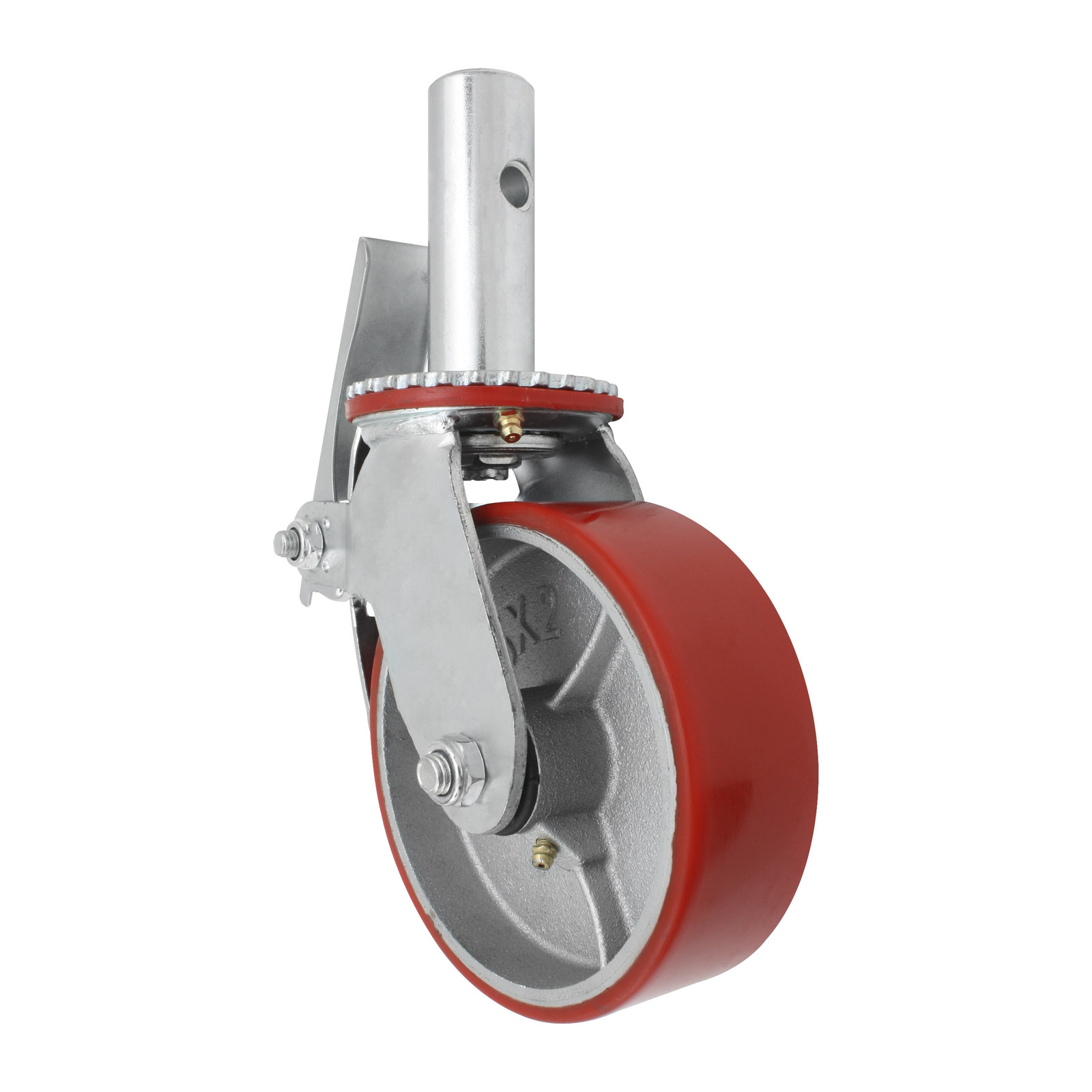 RODAJA PARA ANDAMIO FIERRO Y PU GIRATORIA CON FRENO 6" - Imagen 3