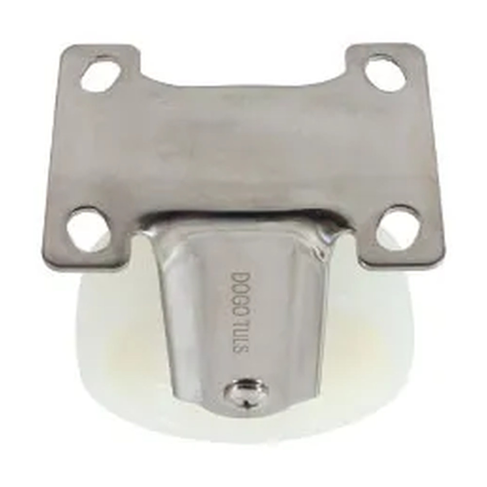 RODAJA DE NYLON CON HERRAJE DE ACERO INOXIDABLE FIJA CON PLACA 4" - Imagen 3