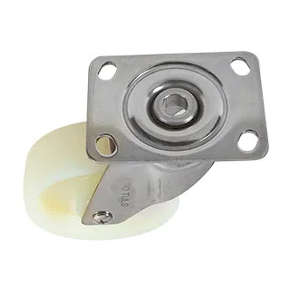 RODAJA DE NYLON CON HERRAJE DE ACERO INOXIDABLE GIRATORIA CON PLACA 4" - Imagen 3