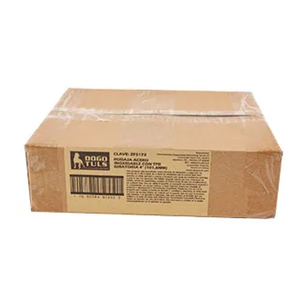 RODAJA DE HULE TERMOPLÁSTICO CON HERRAJE DE ACERO INOXIDABLE GIRATORIA CON PLACA 4" - Imagen 4