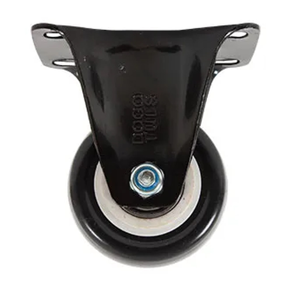 RODAJA DE PVC NEGRO FIJA CON PLACA 2"