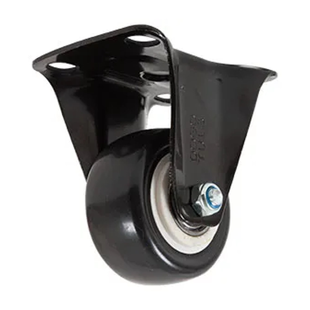 RODAJA DE PVC NEGRO FIJA CON PLACA 2" - Imagen 2