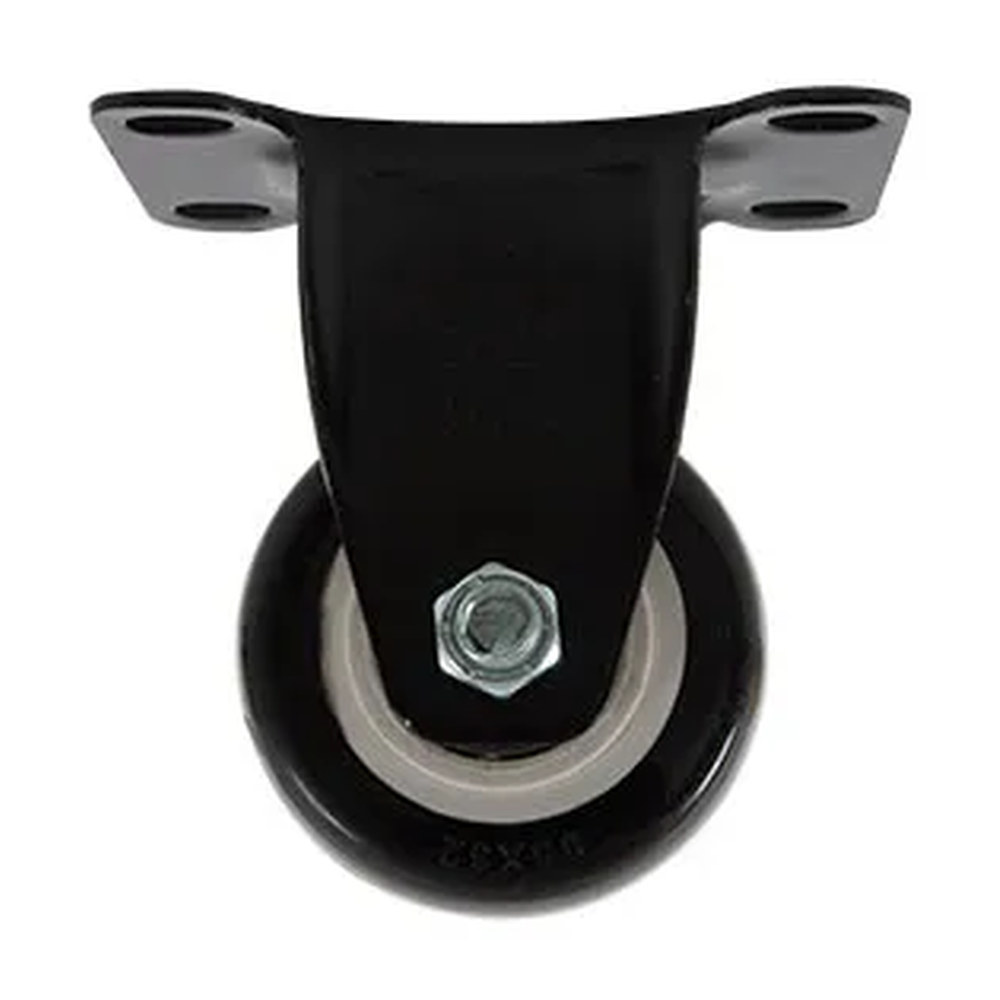 RODAJA DE PVC NEGRO FIJA CON PLACA 2-1/2"