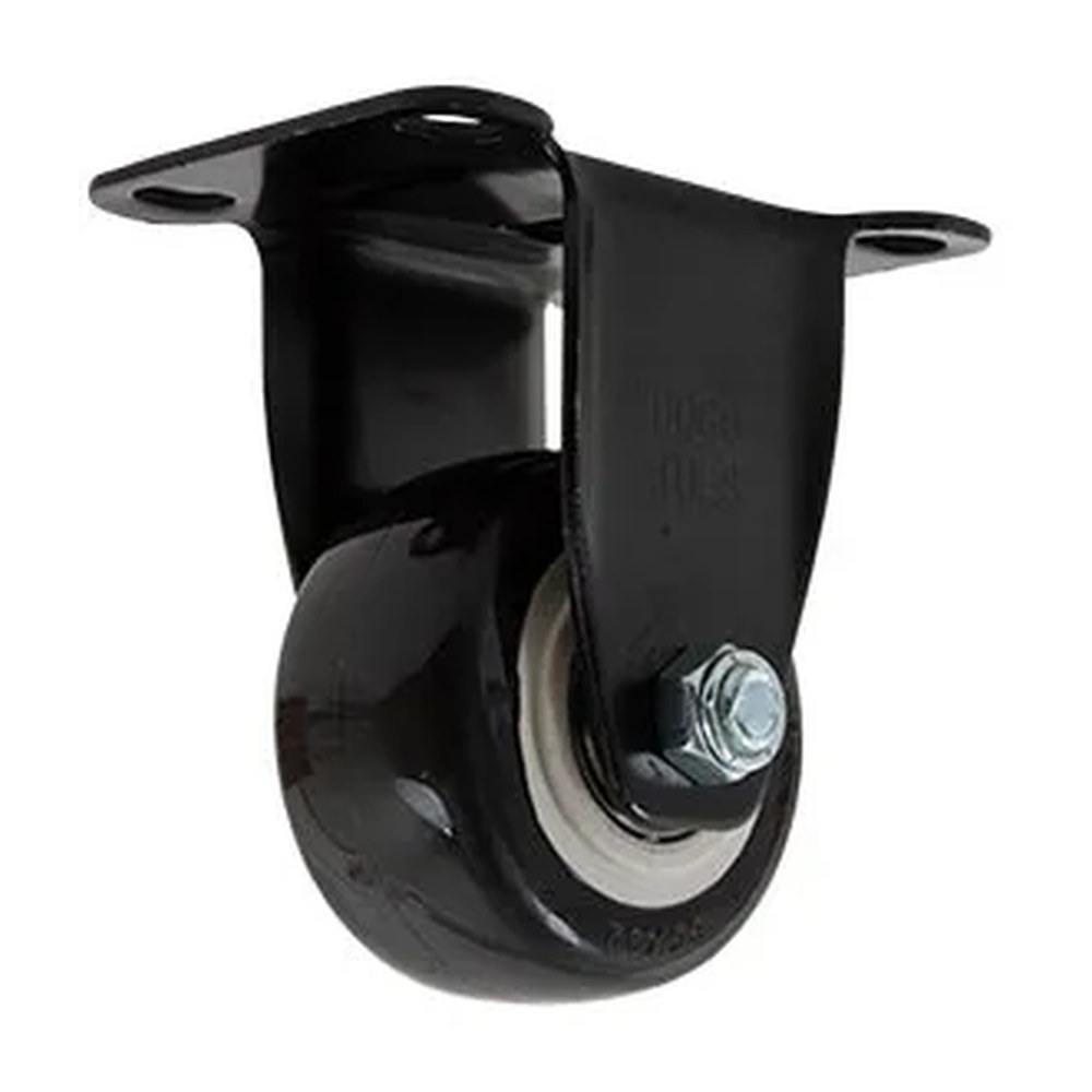 RODAJA DE PVC NEGRO FIJA CON PLACA 2-1/2" - Imagen 2