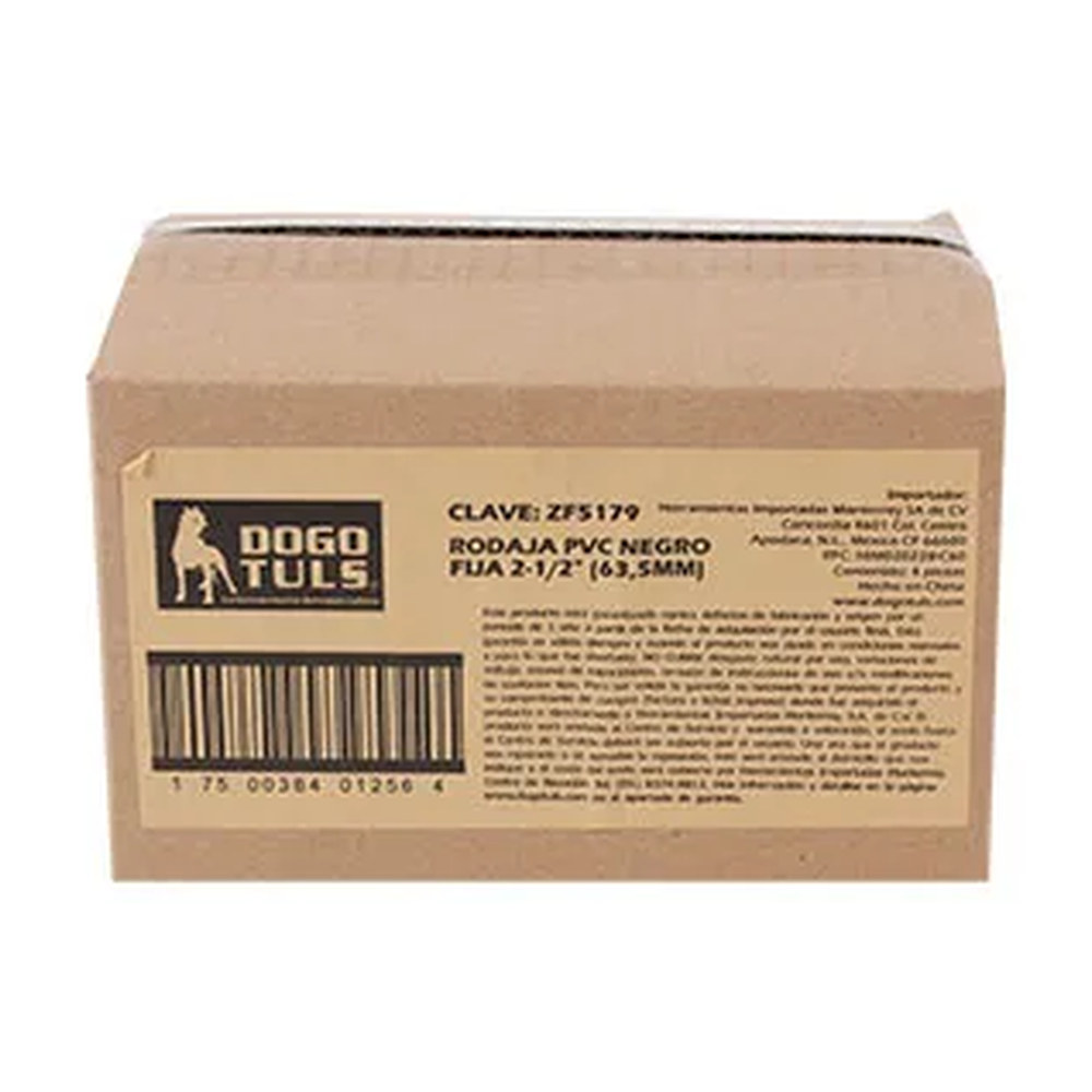 RODAJA DE PVC NEGRO FIJA CON PLACA 2-1/2" - Imagen 4
