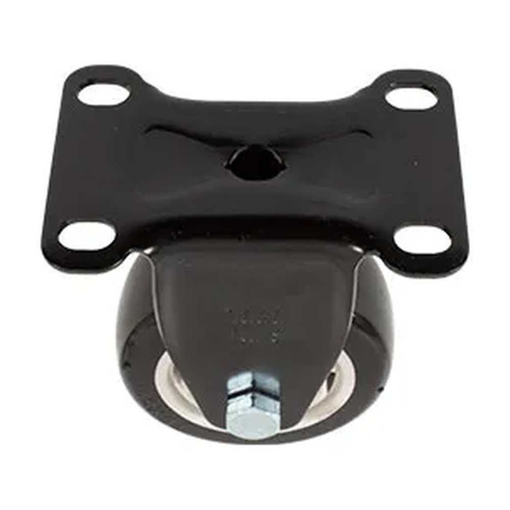 RODAJA DE PVC NEGRO FIJA CON PLACA 3" - Imagen 3