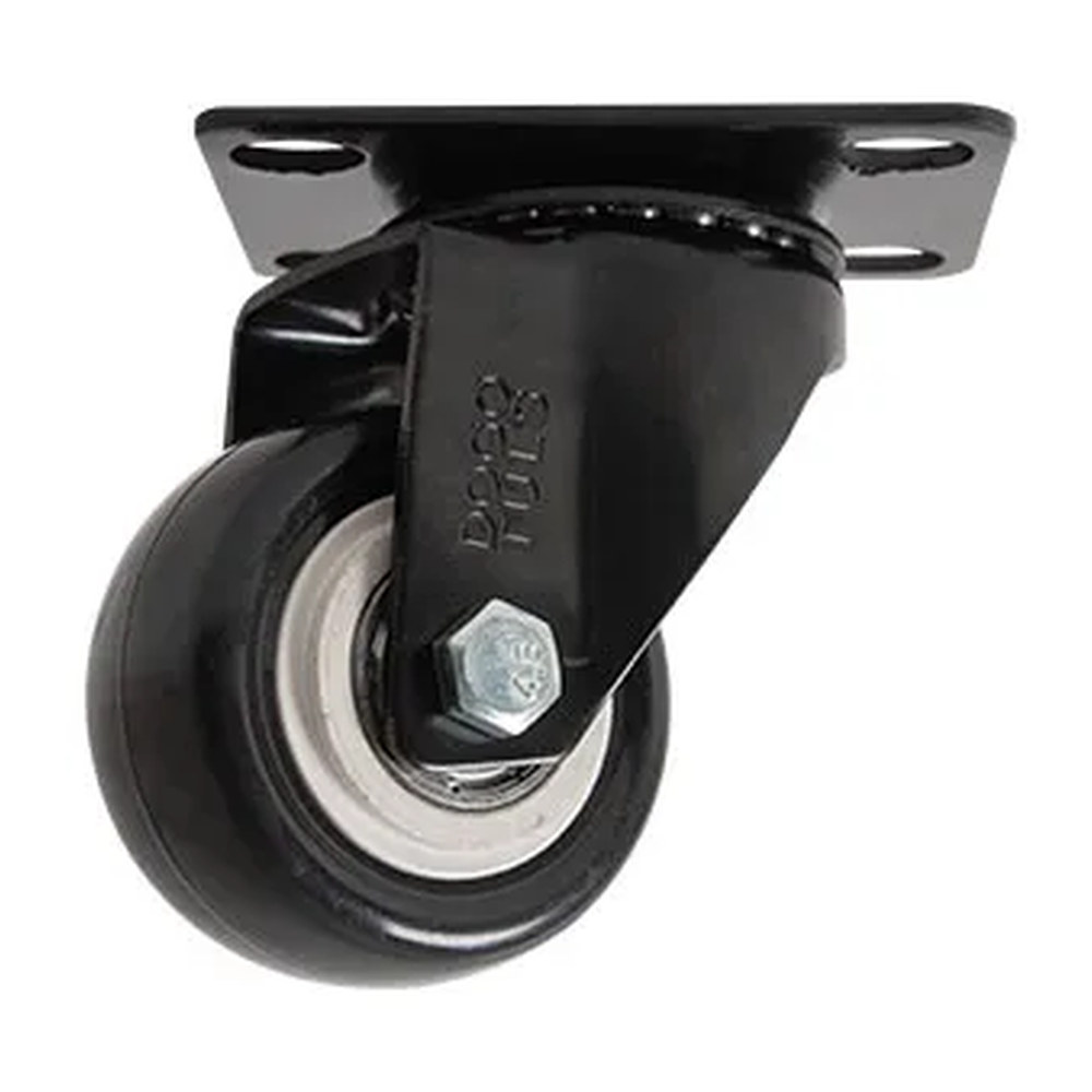 RODAJA DE PVC NEGRO GIRATORIA CON PLACA 2" - Imagen 2