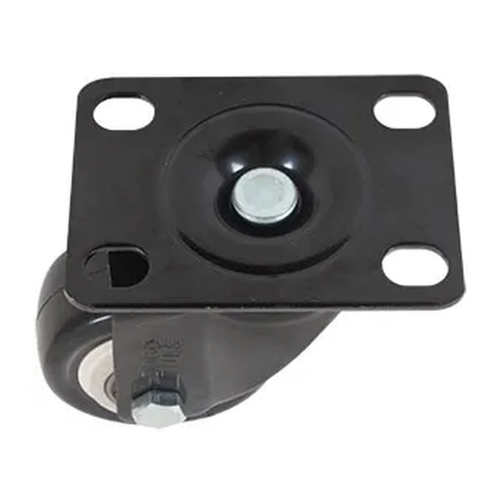 RODAJA DE PVC NEGRO GIRATORIA CON PLACA 2" - Imagen 3