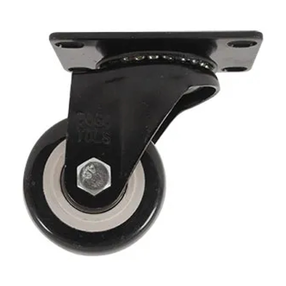 RODAJA DE PVC NEGRO GIRATORIA CON PLACA 2-1/2"