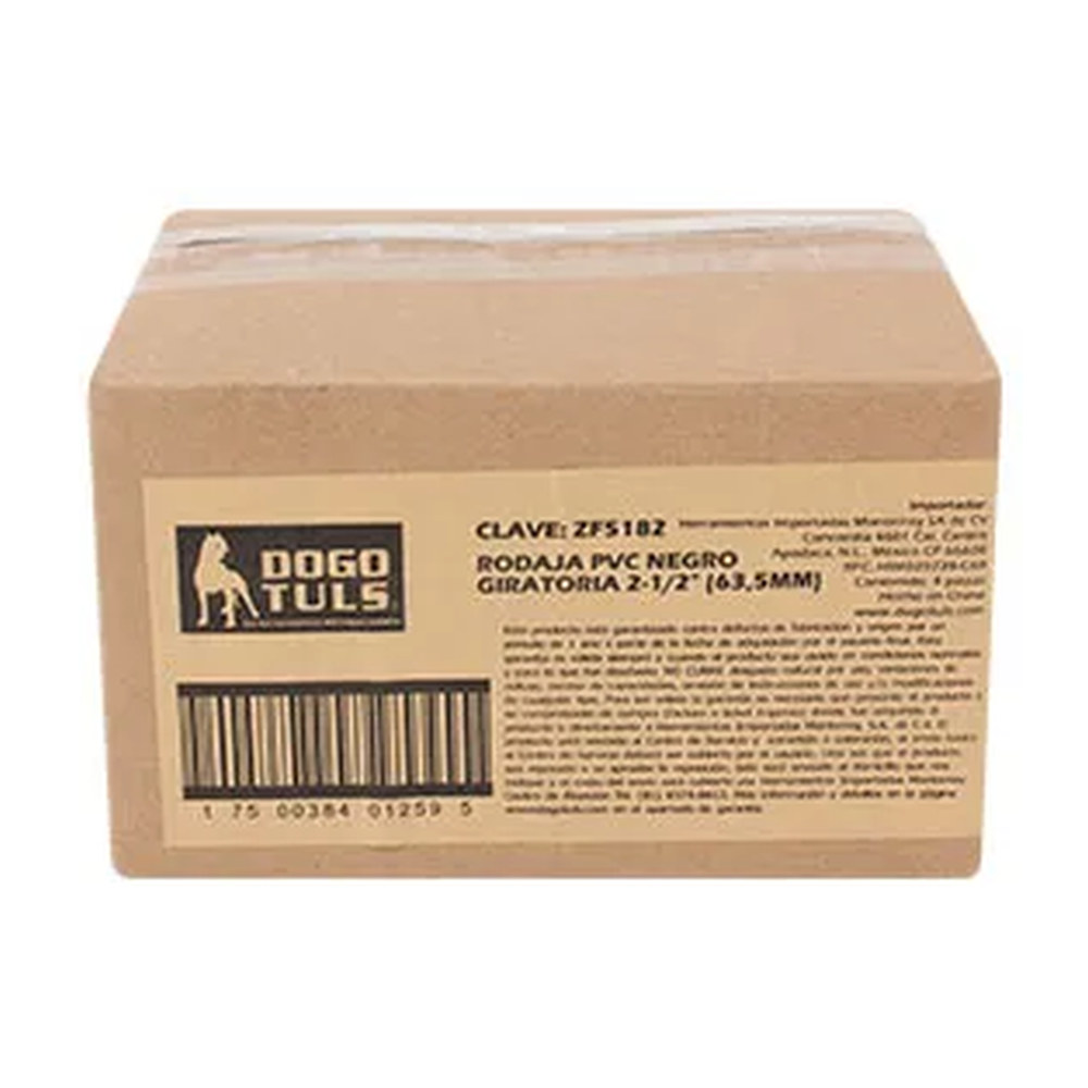 RODAJA DE PVC NEGRO GIRATORIA CON PLACA 2-1/2" - Imagen 4