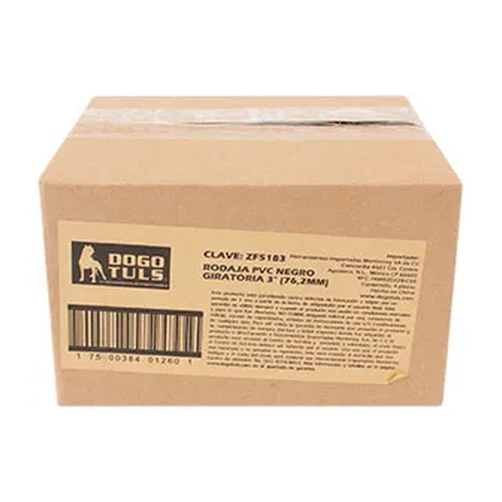 RODAJA DE PVC NEGRO GIRATORIA CON PLACA 3" - Imagen 4