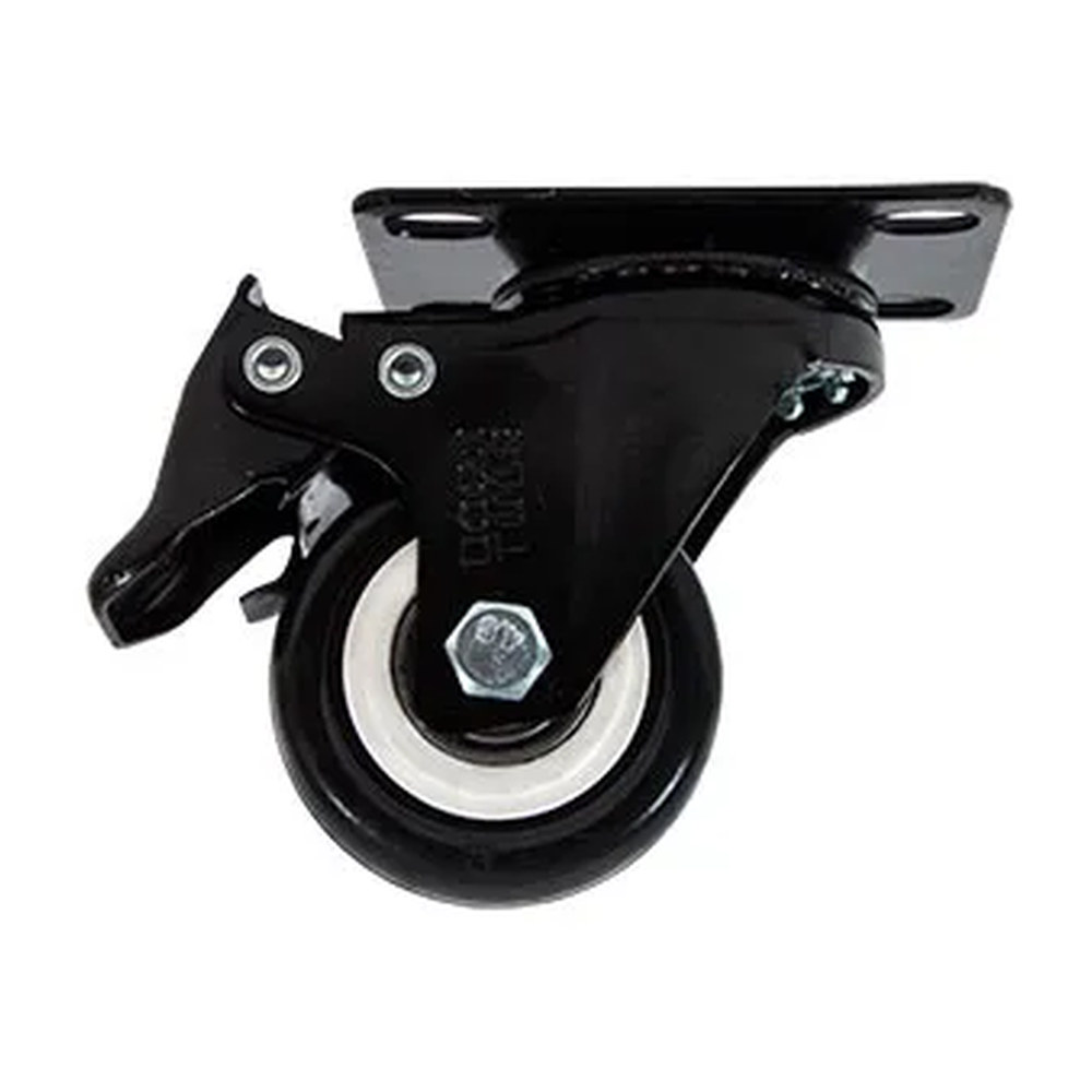RODAJA DE PVC NEGRO GIRATORIA CON PLACA CON FRENO 2" - Imagen 2