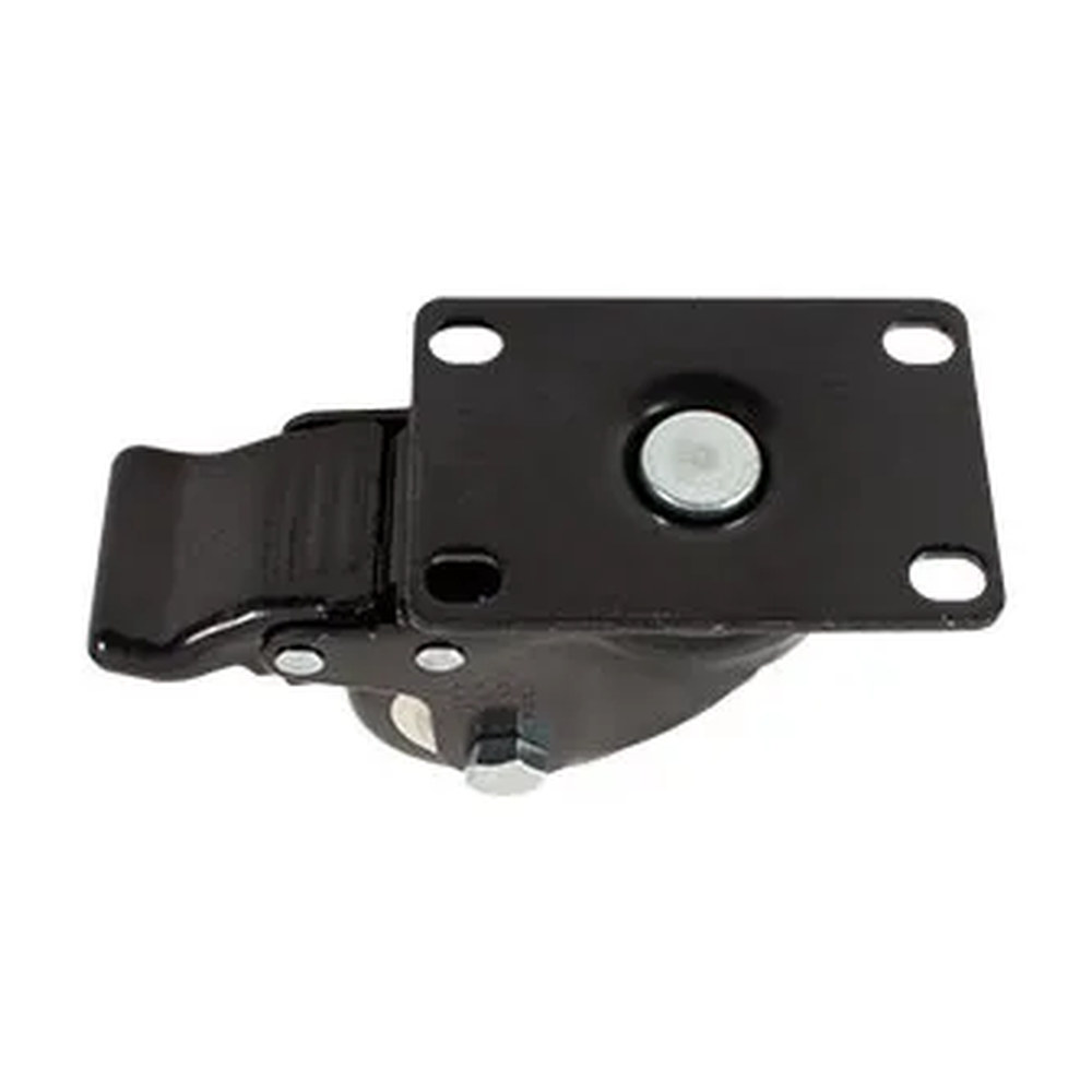 RODAJA DE PVC NEGRO GIRATORIA CON PLACA CON FRENO 2 1/2" - Imagen 4