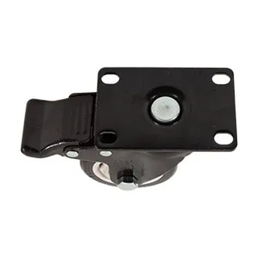 RODAJA DE PVC NEGRO GIRATORIA CON PLACA CON FRENO 3" - Imagen 4