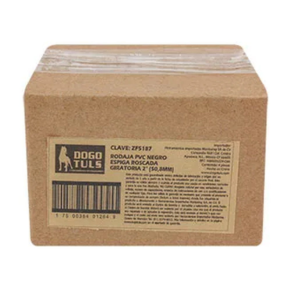 RODAJA DE PVC NEGRO GIRATORIA 2" CON ESPIGA ROSCADA DE 3/8" - Imagen 4