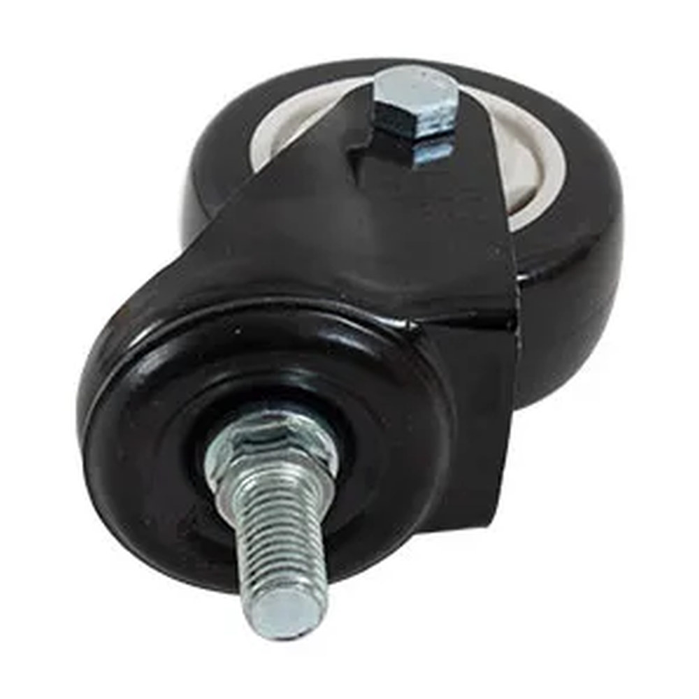 RODAJA DE PVC NEGRO GIRATORIA 3" CON ESPIGA ROSCADA 1/2" - Imagen 3