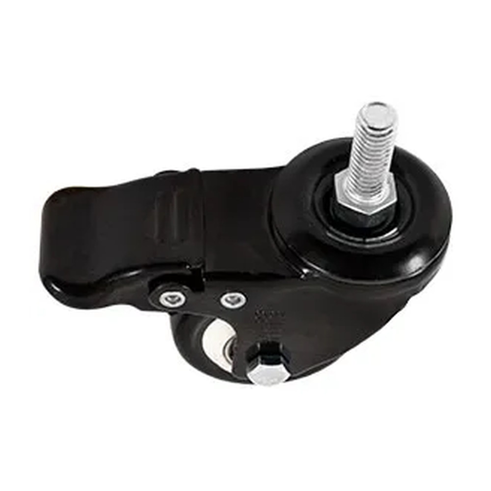 RODAJA DE PVC NEGRO GIRATORIA 2" CON ESPIGA ROSCADA DE 3/8" CON FRENO - Imagen 4
