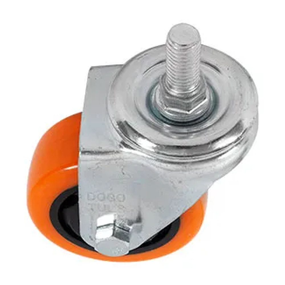 RODAJA DE PVC NARANJA GIRATORIA 3" CON ESPIGA ROSCADA DE 1/2" - Imagen 2