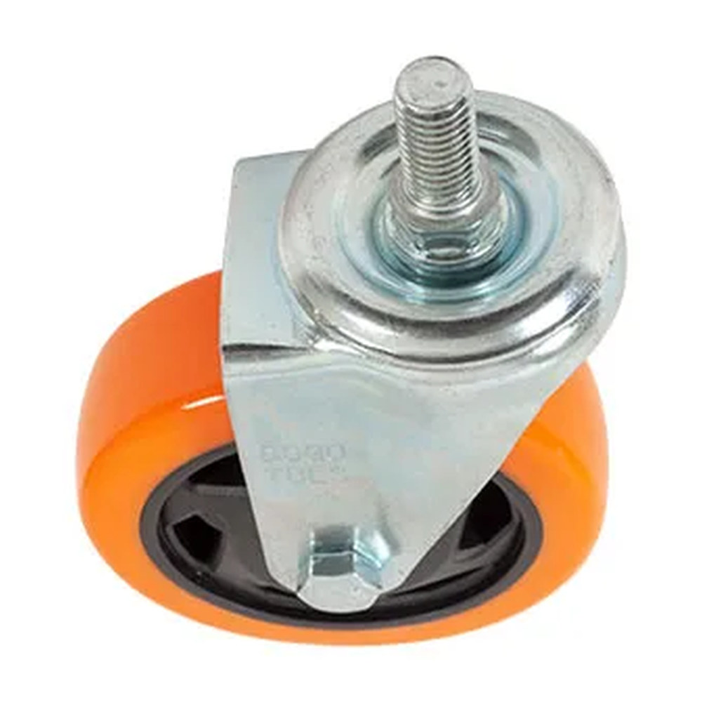 Rodaja PVC Naranja Giratoria 4" con Espiga de 1/2" - Imagen 3