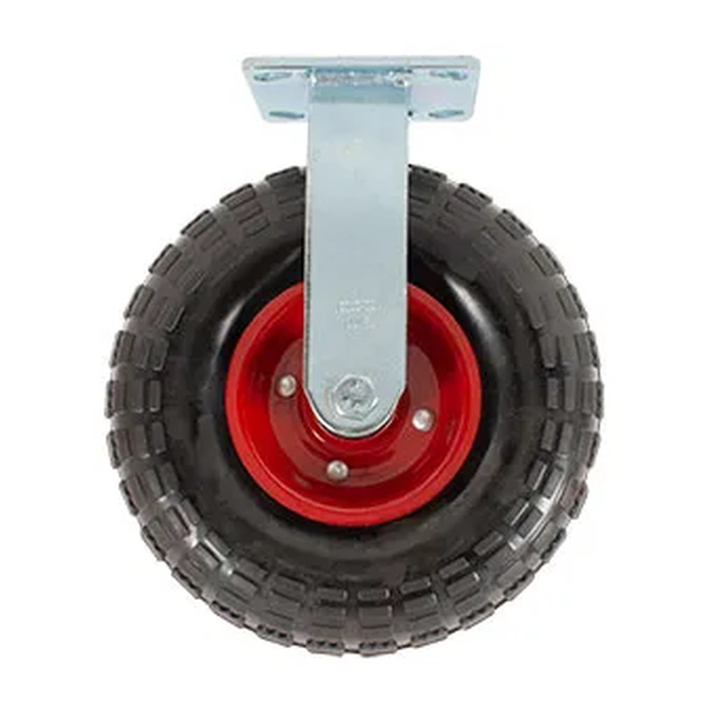 RODAJA DE HULE SÓLIDO FIJA CON PLACA 10"
