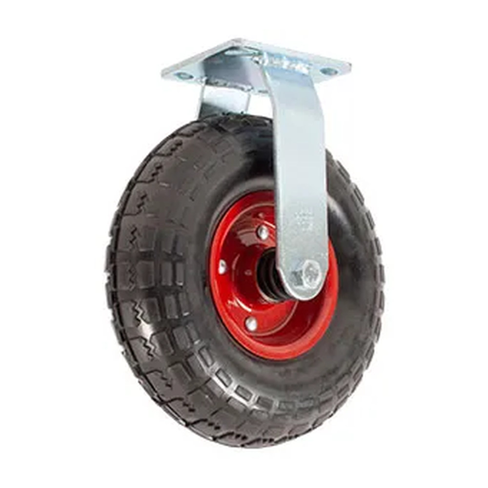 RODAJA DE HULE SÓLIDO FIJA CON PLACA 10" - Imagen 2