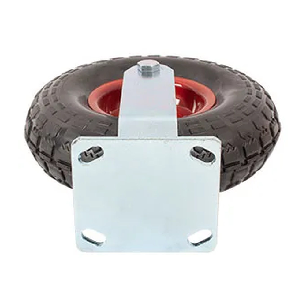 RODAJA DE HULE SÓLIDO FIJA CON PLACA 10" - Imagen 3