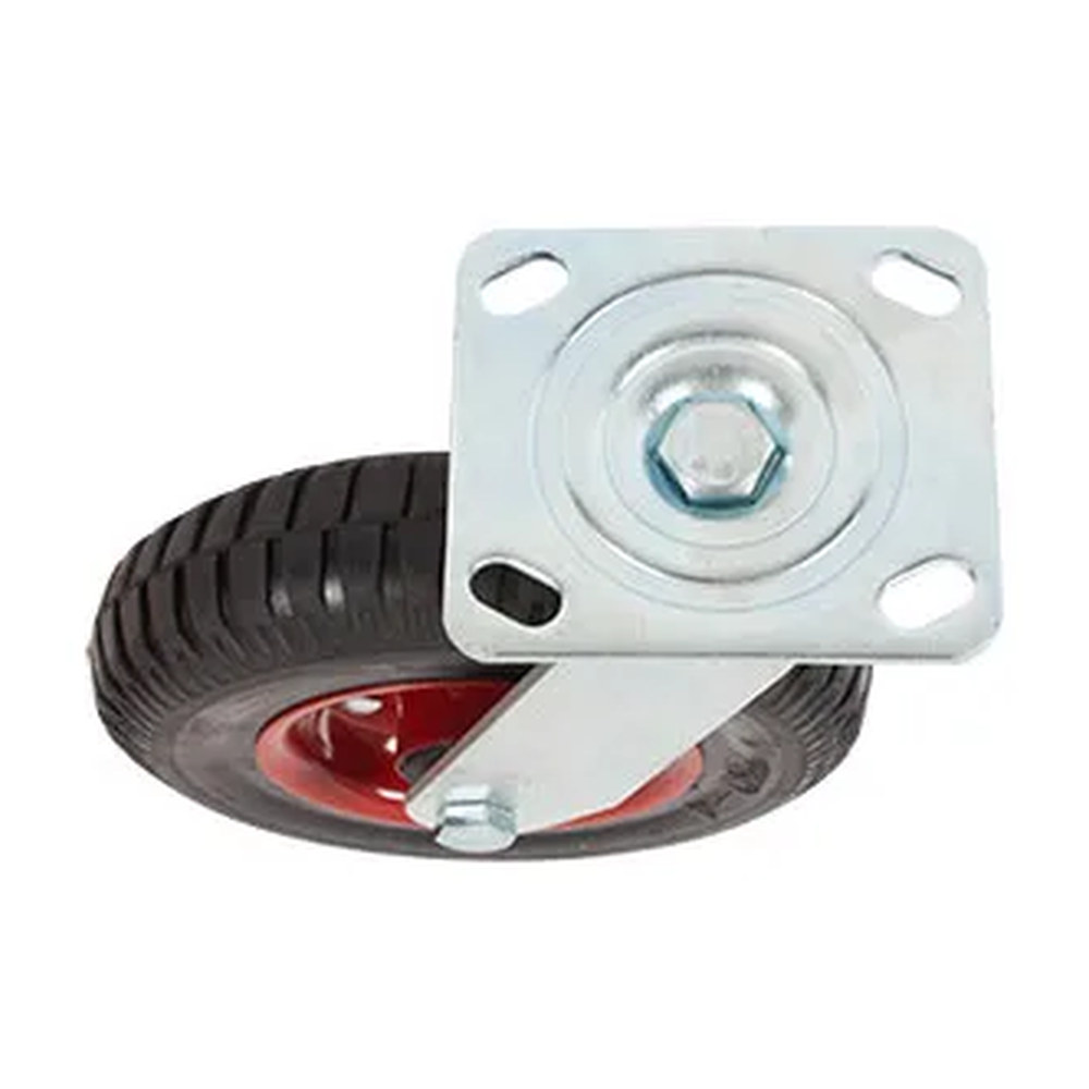 RODAJA DE HULE SÓLIDO GIRATORIA CON PLACA 8" - Imagen 3