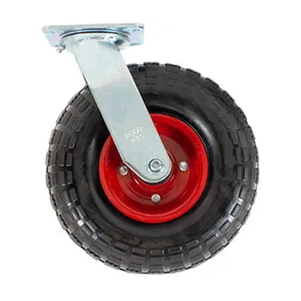 RODAJA DE HULE SÓLIDO GIRATORIA CON PLACA 10"
