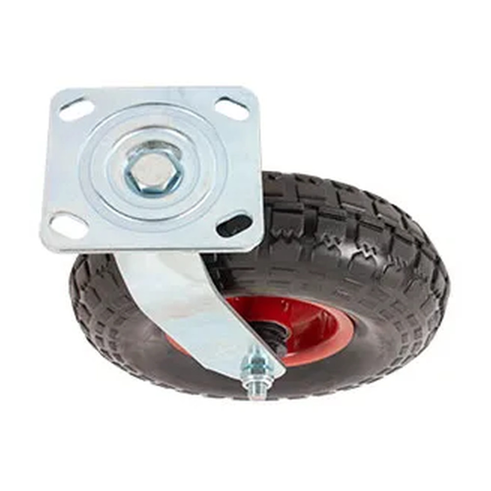 RODAJA DE HULE SÓLIDO GIRATORIA CON PLACA 10" - Imagen 3