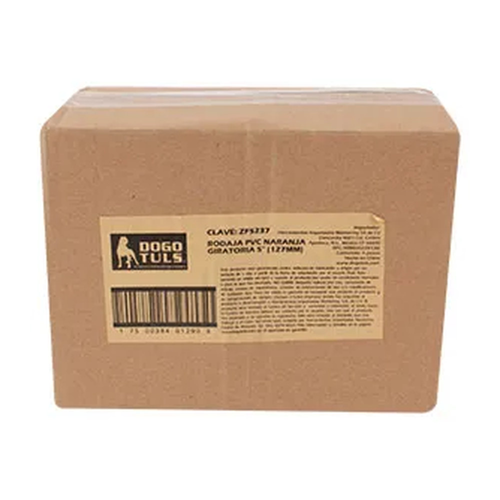 RODAJA PVC NARANJA GIRATORIA CON PLACA 5" - Imagen 4